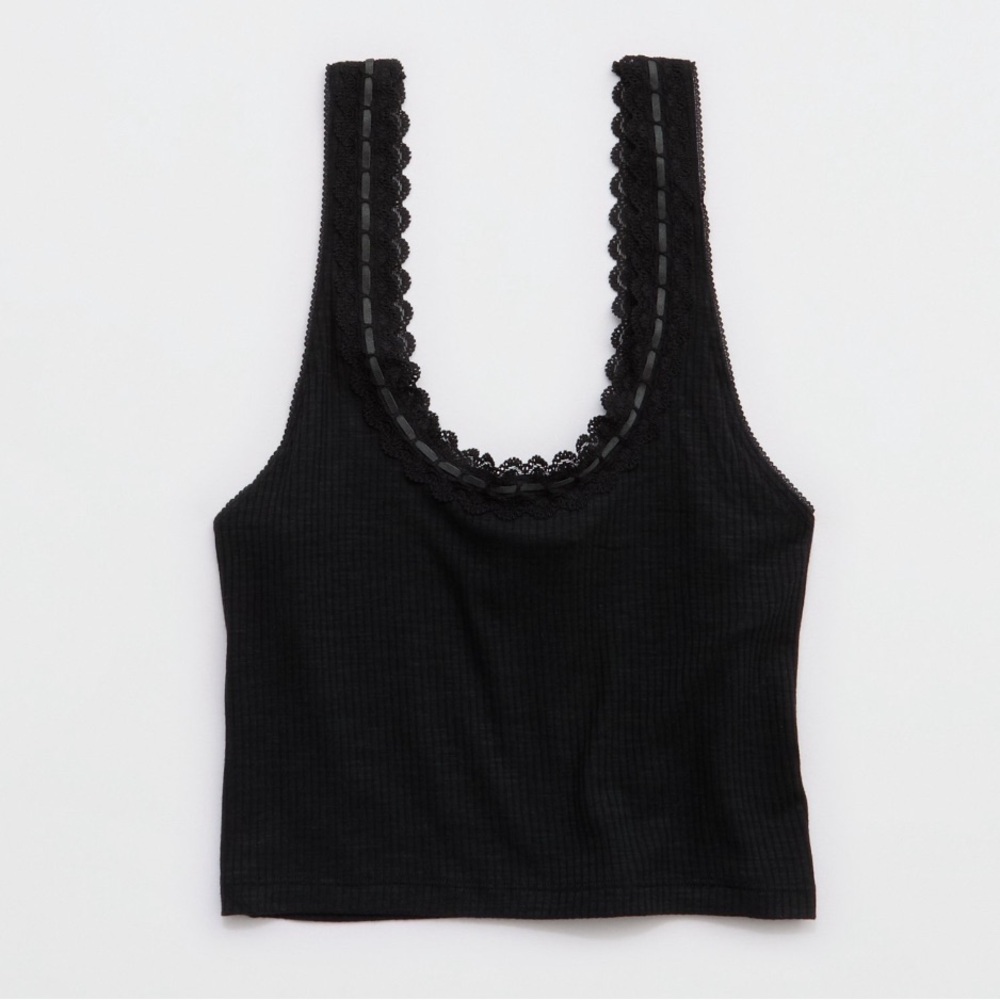Arie Lace Trim Ribbed Tank - Picture 3 of 5